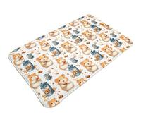 Tapis de salle de bain antidérapant et lavable - Joli tapis de cuisine imprimé cochon d'Inde kawaii pour sol, tapis d'entrée d'intérieur, buanderie, tapis de porte de salle de bain avec envers en