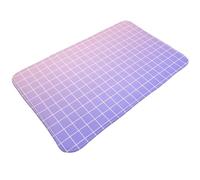 Tapis de salle de bain antidérapant et lavable - Tapis de cuisine avec envers en caoutchouc - Motif quadrillage violet et rose ombré - Tapis de cuisine pour sol, entrée, buanderie, salle de bain