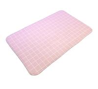 Tapis de salle de bain antidérapant et lavable - Tapis de cuisine imprimé grille rose clair ombré pour sol, tapis de sol pour entrée, buanderie, salle de bain avec envers en caoutchouc, 50,8 x 80,9 cm