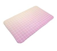 Tapis de salle de bain antidérapant et lavable - Tapis de cuisine imprimé grille rose ombré pour sol, tapis de sol pour entrée, buanderie, salle de bain avec envers en caoutchouc, 50,8 x 80,9 cm