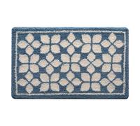 Tapis de salle de bain antidérapant, motif géométrique, absorbant, lavable en machine, tapis de sol de toilette doux (A, 50 x 80 cm)