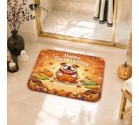 Tapis de salle de bain avec citation de Thanksgiving Dogs Harvest 50,8 x | Illustration de chiens, tapis de toilette de douche, thème récolte d'automne, décoration de sol saisonnière, surface douce
