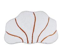 Tapis de salle de bain Coquillage Blanc Marron Tapis de bain Moelleux Tapis de bain en microfibre Tapis de douche antidérapant Tapis de bain à séchage rapide Tapis de bain lavable Tapis de b