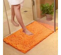 Tapis de salle de bain de luxe en chenille antidérapant, absorbant l'eau, en peluche douce et à poils longs, lavable en machine, séchage en machine, petit tapis très épais pour sol de douche, 50 x 80