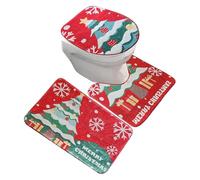 Tapis de salle de bain de Noël, housse de siège de toilette, tapis de Noël antidérapant absorbant l'eau, tapis de sol pour vacances d'hiver, dortoir, auberge, camping-car, hôtel