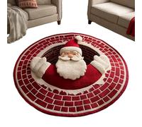 Tapis de salle de bain de Noël robuste et antidérapant | Paillasson de Noël illusions 3D pour entrée, extérieur, cour, sol, terrasse, maison, chambre, salon, cuisine