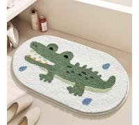 Tapis de salle de bain doux et antidérapant avec haute hygroscopicité - Pour salle de bain, salon, toilettes - 60 x 60 cm (crocodile)