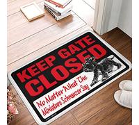 Tapis de salle de bain doux Océan Keep Gate Closed No Matter What The Miniature Schnauzer Say - Cool Things For Teen Boys | Coins de porte/tapis ultra fins maintiennent le tapis vers le bas - Sauge
