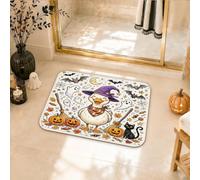 Tapis de salle de bain en forme de canard à séchage rapide, absorbant et esthétique pour toilettes, décoration de sol de toilettes, motif citrouilles fantaisie, orange, 50,8 x 81,3 cm