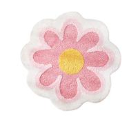 Tapis de salle de bain en forme de fleur, joli tapis de bain rond, super doux et absorbant, cadeau pour chambre à coucher, salon, 60 x 60 cm (rose)
