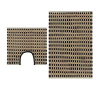 Tapis de salle de bain en jute naturel et noir - VidaXL