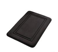 Tapis de salle de bain en polaire corail antidérapant et absorbant 40 x 60 | Tapis de bain ultra doux, texture semblable à un nuage, séchage rapide, lavable en machine, noir, gris foncé