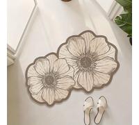 Tapis de salle de bain en similicuir de luxe avec double rose, Balta 60 cm / 23,6 coli