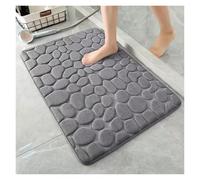 Tapis de salle de bain en velours corail en galets gaufrés, tapis de bain à motif de pierre douce, absorption d'eau rapide, antidérapant, lavable, adapté aux tapis de sol antidérapants de salle de bai