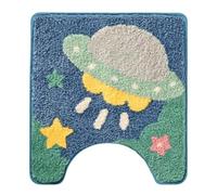 Tapis de salle de bain et WC Motif vaisseau spatial extraterrestre en forme | Autour du tapis de toilette pour les propriétaires, les locataires, les habitants, les dortoirs, les hôtels, les toilettes