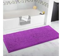 Tapis de salle de bain extra large, tapis de bain en peluche longue, tapis de sol en chenille ultra doux, antidérapant et super absorbant l'eau, pour salle de bain (violet, 40 x 180 cm)