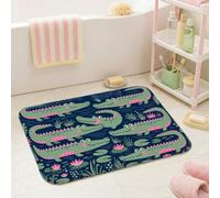 Tapis de salle de bain fantaisie thème marais crocodile 50,8 x 81,3 cm