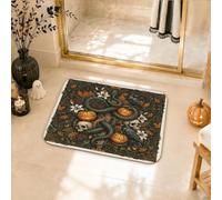 Tapis de salle de bain gothique avec tête de mort et serpent, décoration