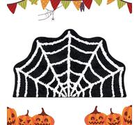 Tapis de salle de bain gothique, motif toile d'araignée d'Halloween, tapis de bain antidérapant lavable en machine pour douche, cuisine