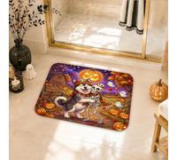 Tapis de salle de bain Husky et squelette Halloween Hug 40,6 x 61 cm