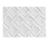 Douceur d'Intérieur – Tapis de bain Ikatis – Coton jacquard tufté 50 x 80 cm Blanc