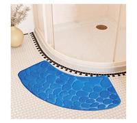 Tapis de salle de bain incurvé en relief - Absorbant - Bleu ciel - 37 x 100 cm
