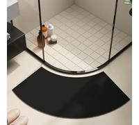 Tapis de salle de bain Incurvé naturel en diatomée, tapis de bain en terre de diatomée absorbant l'eau, envers en caoutchouc, tapis de salle de bain Curved pour Sortie de Cabine(Size:40*90cm,Color:g)