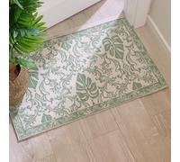 Tapis de salle de bain intérieur antidérapant en chenille tissé pour petite cuisine lavable en machine 60 x 90 cm Moderne 2'×3' Vert