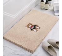 Tapis De Salle De Bain Kaybtt, Tapis De Bain Shaggy en Microfibre Super Absorbant Mignon, Tapis De Douche à Séchage Rapide Lavable Ultra Doux, Salle De Bain C pour Baignoire, Red, 50x80cm