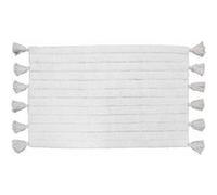 Douceur d'Intérieur Tapis de bain Minatis Coton jacquard tufté 50 x 80 cm Blanc/Blanc