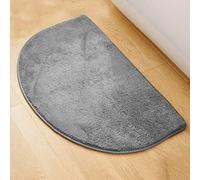 Tapis de salle de bain moelleux et antidérapant en forme de demi-lune, doux et absorbant, lavable en machine, 50 x 80 cm, décoration d'intérieur idéale pour le confort et le style