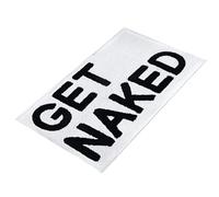 Tapis de salle de bain multicolore - Antidérapant et lavable - Amusant - En microfibre douce - Absorbant - Get Naked (blanc et noir, 50 x 80 cm)