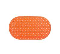 Tapis de salle de bain ovale antidérapant à forte aspiration imperméable Tapis de bain antidérapant (chrysanthème corail)