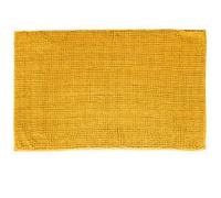 Tapis de Salle de Bain - PARIS PRIX - Chenille - 50x80cm - Jaune Moutarde - Entretien facile