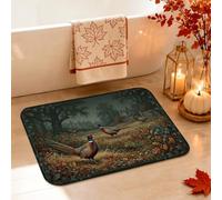 Tapis de salle de bain rustique avec motif de faisan et forêt d'automne
