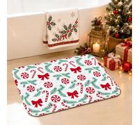 Tapis de salle de bain sur le thème des fêtes de Noël sucre d'orge et