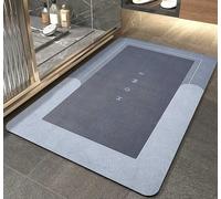 Tapis de salle de bain synthétique antidérapant et absorbant gris, 40x60 cm