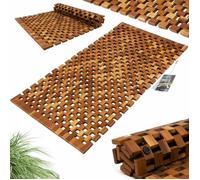 Tapis de salle de bain - tapis de sol antidérapant en bois d'acacia - 80 x 50 cm