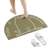 Tapis de Salle de Bain, Tapis de Sol pour Salle de Bain, Carpette avec Motif Chat de Dessin Animé et Paillasson Anti-Dérapant pour Baignoire pour l'Entrée le Salon la Cuisine
