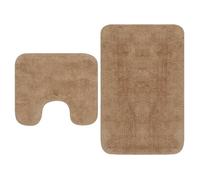 Tapis de salle de bain - VIDAXL - 2 pcs - Beige - Antidérapant - Lavable