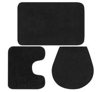 Tapis de salle de bain - vidaXL - 3 pcs - Anthracite - Coton 100% - Antidérapant