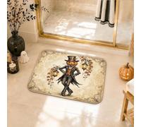 Tapis de salle de bain vintage citrouilles Gentleman Decor Man Halloween