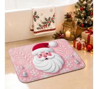 Tapis de salle de bain visage de Père Noël avec citation de Noël 50,8 x