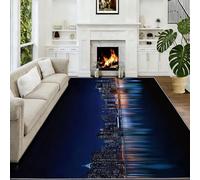Tapis De Salon 100 x 160 cm Ligne D’Horizon De New York Empire State Building Tapis De Couloir, Photographie Chambre Décor Paillasson Antidérapant Moquette Lavable Intérieur pour Coucher Bureau Hôtel