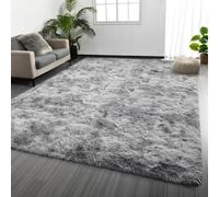 Tapis de Salon 100 x 230 cm Moderne, Poils Longs, Antidérapant, Super Doux Tapis Doux Salon Dessous Antidérapant, Décoration Intérieure pour Chambre Filles Enfants, Gris Clair