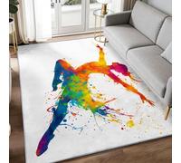 Tapis De Salon 120 x 170 cm Silhouette De Danseur Aérien Tapis De Couloir, Art du Graffiti Antidérapant Poils Courts Moquette Confortable pour Coucher Chambre Bureau Hôtel