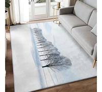 Tapis De Salon 140 x 200 cm Arbres dans La Neige Collines Tapis De Couloir, Minimalisme Chambre Décor Paillasson Antidérapant Moquette Lavable Confortable Intérieur pour Coucher Bureau Hôtel