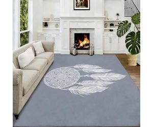 Tapis de Salon 140 x 200 cm Attrape-Rêves en Dentelle Blanche Tapis, Bohème Doux Poils Courts Moderne Antidérapant Moquette pour Salon Chambre Décoration d'intérieur Garçons Filles Adolescents
