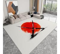 Tapis de Salon 140 x 200 cm Style Japonais Sabre de Samouraï, Tapis Moderne Imprimé Style Art Traditionnel Doux et Léger pour Salle à Manger Chambre à Coucher Couloir Bureau - Moquette Antidérapant