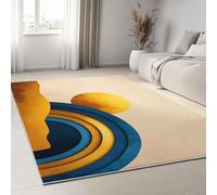 Tapis De Salon 160 x 230 cm, Tapis Lavables Art Céleste Géométrie avec Dos Antidérapant, Doux et Facile d'entretien, pour Cuisine Salle à Manger Bureau et Chambre Style Bohème